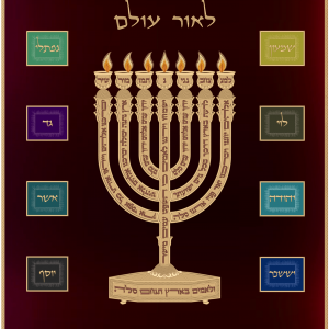 פרוכת שבטים עם מנורה